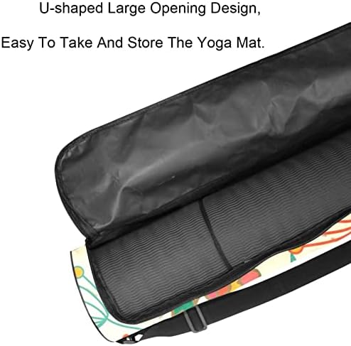 RATGDN Yoga Mat torba, Floral Birds Ladybugs Exercise Yoga Mat Carrier full-Zip Yoga Mat torba za nošenje sa podesivim remenom za