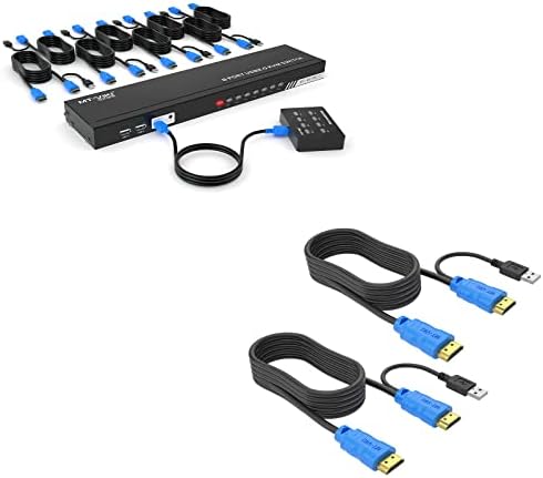 1 kom 8 Port KVM prekidač HDMI + 2-paket 10ft HDMI KVM kabl