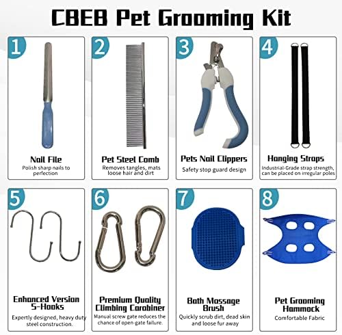 CBEC Pet Grooming viseća mreža za M Dogs Set komplet za šišanje noktiju Sling Sling za podrezivanje noktiju češalj za dotjerivanje škara s-kuke viseće trake pomoćnik za dotjerivanje pasa