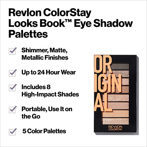 Paleta sjenila Revlon, ColorStay izgleda knjiga šminke za oči, visoko pigmentirana u Blendable mat & metalik završna obrada, 940 Insajder,