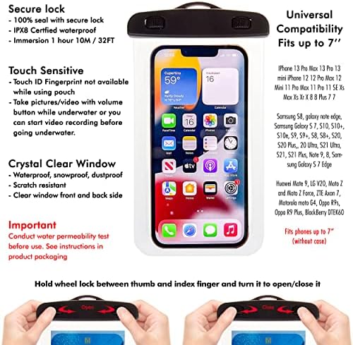 3-PK vodootporna torbica za telefon suha torba za iPhone 13 12 11 Pro Max XS Max Samsung Galaxy S10 Google Up to 7.0. Cruise Lanyard & vodootporan id ključ kartica držač Clip. Vintage Florals.
