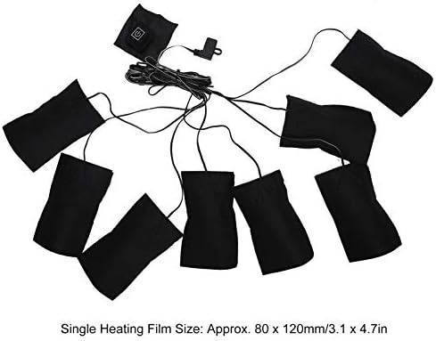Električni jastuk za grijanje, 8 u 1 USB prsluk sako Odjeća grijani jastučići za unutrašnje vanjske zimske kampove, 3 zupčanika