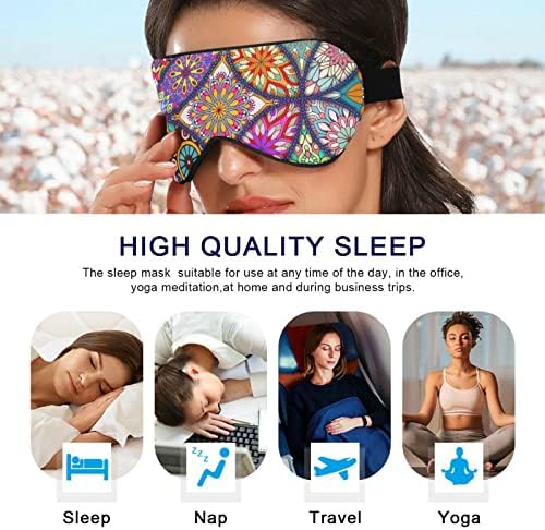 Unisex Sleep maska ​​za oči Kokolor-mandalas noćna maska ​​za spavanje SOFTSKO Omota za spavanje očiju