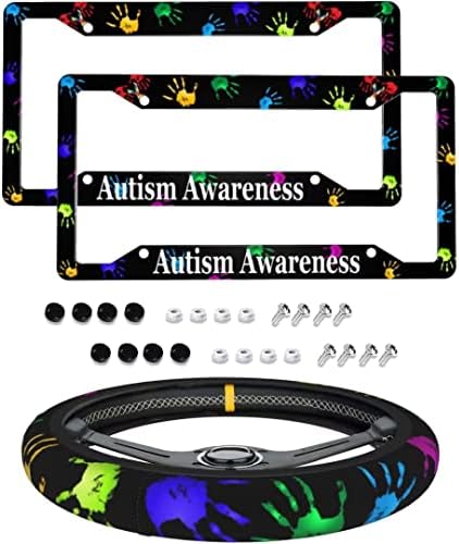 Okviri za podizanje terenske ploče za autizam i autizam korica modna aluminijska licenčna ploča prekriva proklizavajuće prozračne kotače zaštitnik sa vijcima Pričvršćivači kape za muškarce, 3pcs