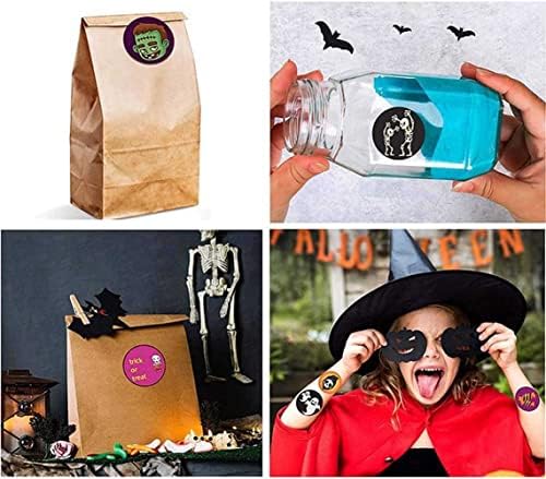 Halloween naljepnice rolne, samoljepljive Party torbe zaptivne naljepnice, bundeva Lobanja Witch Spider naljepnice za Noć vještica