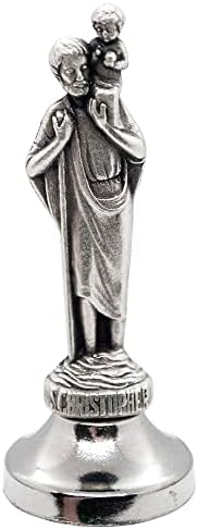 Mini svetišna statua | Klasične kršćanske i katoličke figurice | Metal srebrnog tona | Ljepljivo dno - lako se pričvrstite na crticu