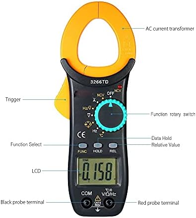 KXDFDC 4000 broji digitalni stezaljci Mjerač AC / DC napon Trenk prenosiv ručni LCD diaplay digitalni stezalj metar multimetar tester