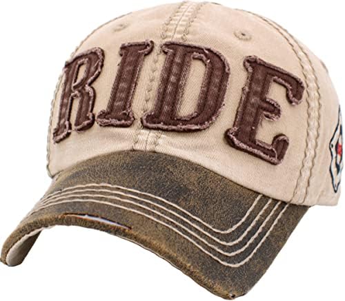 Ride Caps Kolekcija Uznemirena Bejzbol Kapa Tata Šešir Podesiv Unisex