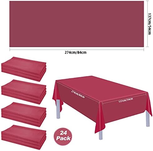 28 pakovanja plastičnog stolnjaka pravougaonog stola za jednokratnu upotrebu 54 x 108 inča, stolna Odeća za jednokratnu upotrebu za