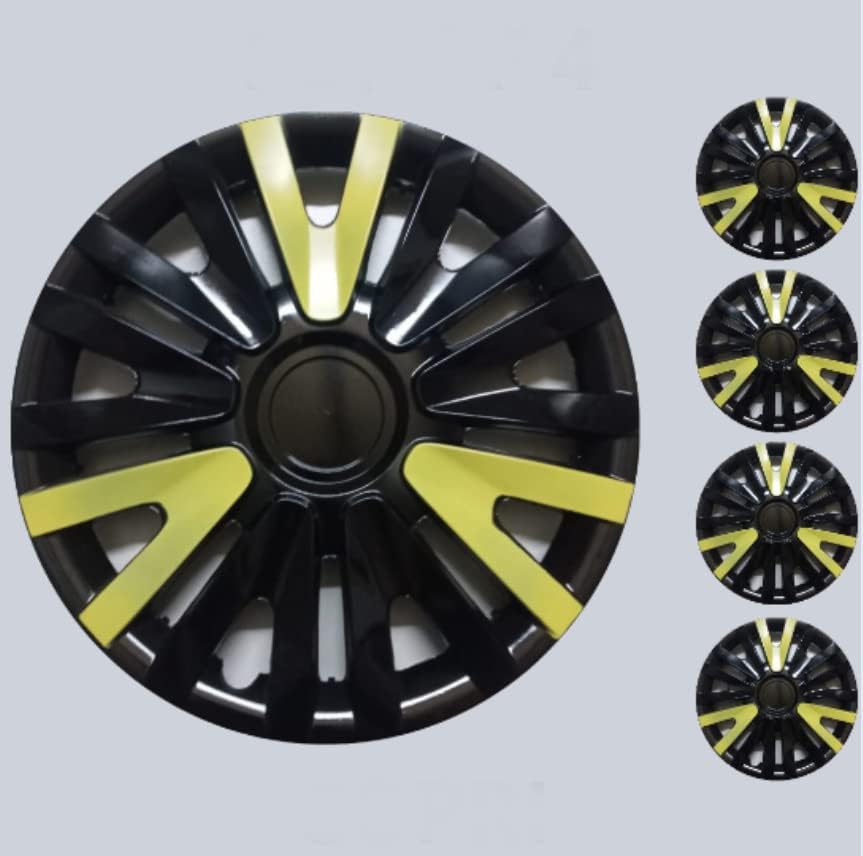 Coprit set poklopca od 4 kotača 13 inčni crno-žuti HUBCAP Snap-on fits Toyota Corolla