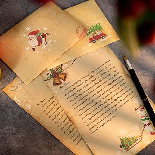 BYBYCD 6kom Vintage Božić Kraft pismo papir Santa Claus snjegović pismo Pad poklon koverte Božić Party DIY pozivnica čestitka