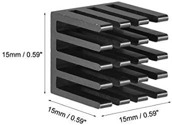 Uxcell elektronski radijatori hladnjak za MOS GPU IC čip Crni 15 x 15 x 15 mm 5kom