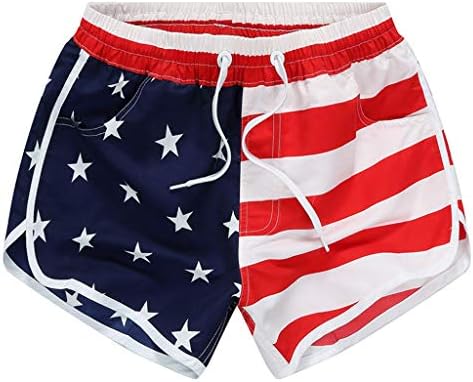 Četvrta kratke hlače za žene Ljeto Ležerne prilike, američka zastava biciklistička kratke hlače sa slobodnim strukom Comfy Lounge Pokretanje plaža Hlače
