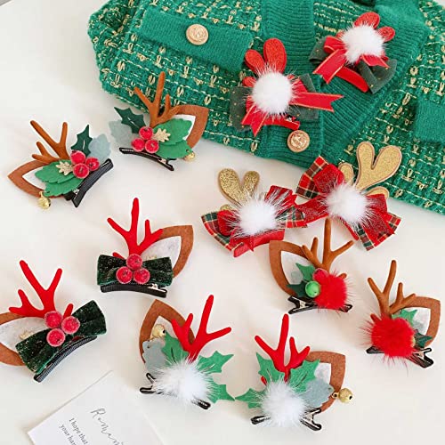 Christmas Clip Xmas Antlers Ear Pine Konusi Bell Hair Barretts Headdress Pribor za kosu za božićnu festivalsku stranku