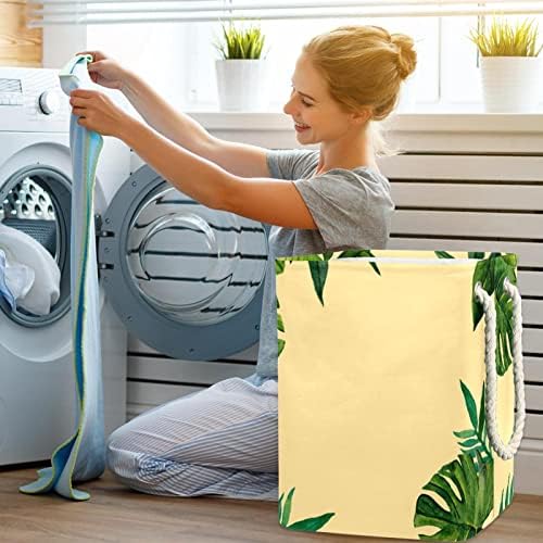 Tropski žuti list velike korpe za veš torba za prljavu krpu korpe za odlaganje sa ručkama sklopive kante za odlaganje