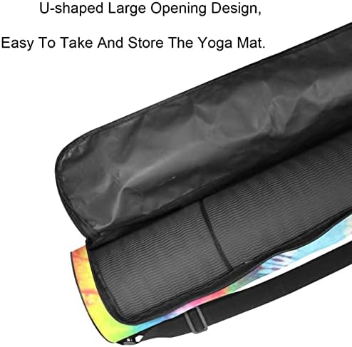 RATGDN torba za prostirku za jogu, bez ratnog znaka mira Tie Dye Exercise Yoga Mat Carrier full-Zip Yoga Mat torba za nošenje sa podesivim