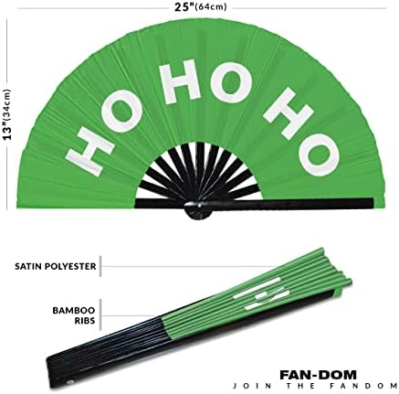 Ho Ho Ho Hand Fan Party Pribor sklopivi ventilatorski bambus Rave Event Festival Handheld Fan