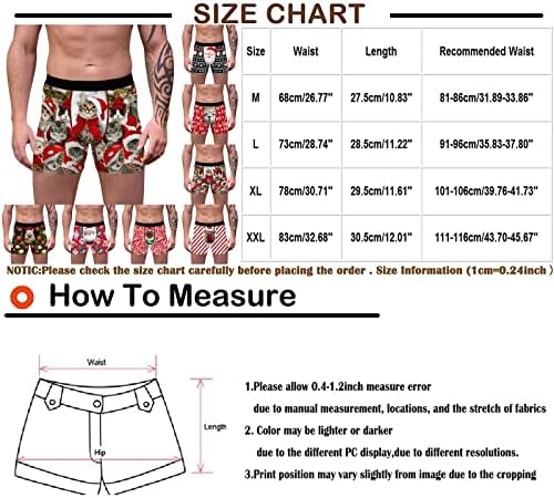 Neferlife božićne gaćice, mens smiješni gaćica donje rublje Sportske prozračne meke gaćice Gag pokloni za muškarce sretan Božić, muški