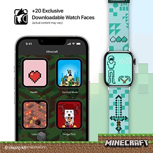 Minecraft Smartwatch Band Collection - službeno licenciran, kompatibilan sa svakom veličinom i serijama Apple Watch-a