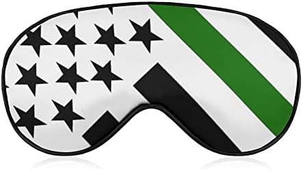 Zelena tanka linija USA Lineman Flag maske za meke očiju sa podesivim laganim remenom Udobne oči za spavanje