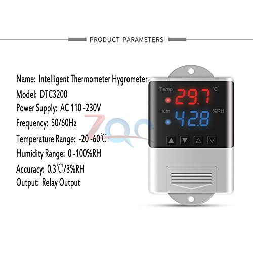 AC 110-220V termometar Hygrometer temp kontroler vlage Hygrostat Thermostat SHT20 sonda za akvarij inkubator hladnjak