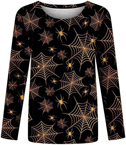 Vrhunska majica za žene Jesen Ljeto s dugim rukavima Crewneck Pamuk Grafički festival Halloween Brunch bluza 7a 7a