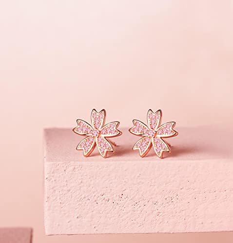 xinghaikuajing 2021 Novi Cherry Blossom naušnice naušnice lagani Luksuzni vrhunski nakit 925silver Rosegold