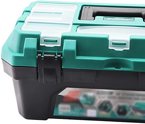 Xiaoheshop alat za nošenje kutija za alat Plastična kutija za alat s uklonjivim ladicom i obim mogućnostima skladištenja Organizator kutije s ručkom izdržljivom multifunkcijskom kutijom za skladištenje alata