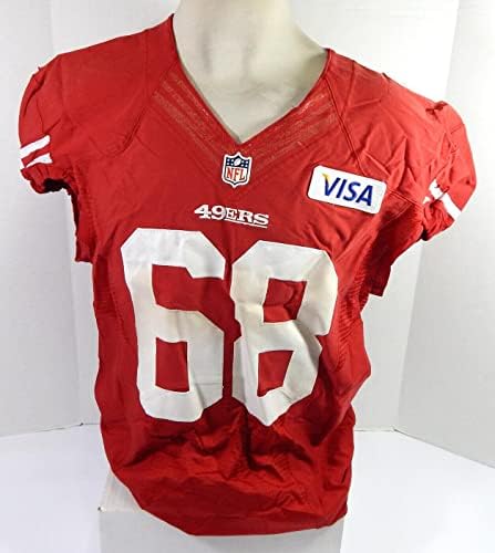 2012 San Francisco 49ers # 68 Igra Polovna crvena dresa za crvene prakse 50 DP41197 - Neintred NFL igra rabljeni dresovi