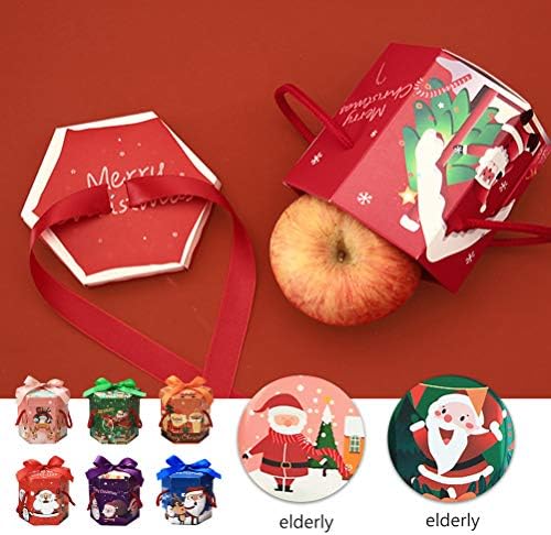 18pcs Box Hexagon Papir kutija Candy Box poklon kontejner slučajnih stila Božićne ukrase