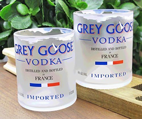 Ručno Rađena Siva Guska Vodka Boca Reciklirani Staromodni Set Stakla