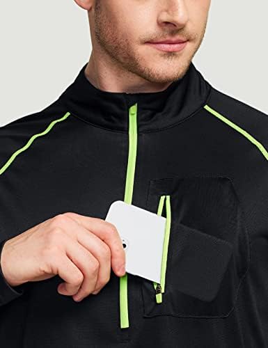 Athlio 3 pakovanje muške atletske košulje s dugim rukavima - brzo suho, UV zaštita od sunca i 1/4 Zip pulover vrhove za vanjsku vrhove