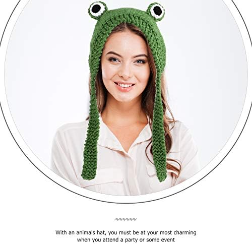 ABOOFAN 1 kom lijep pleteni vuneni šešir jesen zima žabe šešir za oči topli šešir za uši šešir za uši Party Favor