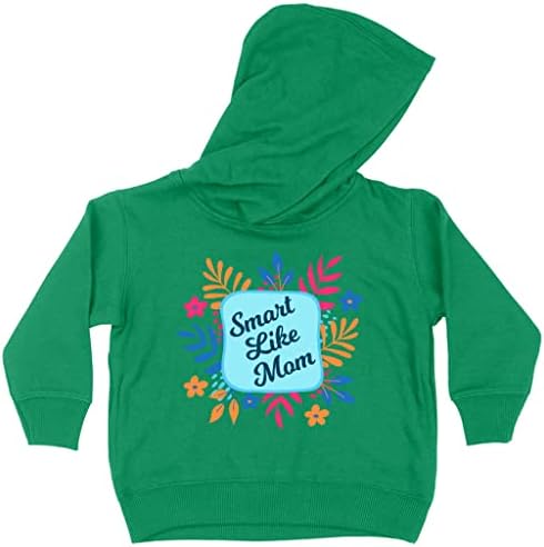 Pametna poput mamih toddler hoodie - slatka dukserica s kapuljačom od mališana - cvijeće dječje hoodie