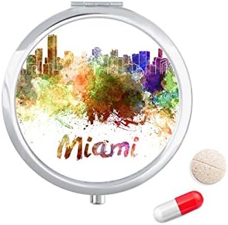 Miami America City Akvarelna Torbica Za Pilule Džepna Kutija Za Skladištenje Lijekova