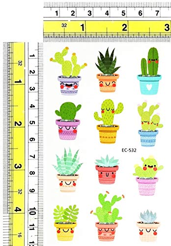 PARITA mali kaktus slatka biljka naljepnice Cartoon dizajn tijelo nogu ruku ramena grudi dno & amp; nazad čine 3D tetovaže party usluge