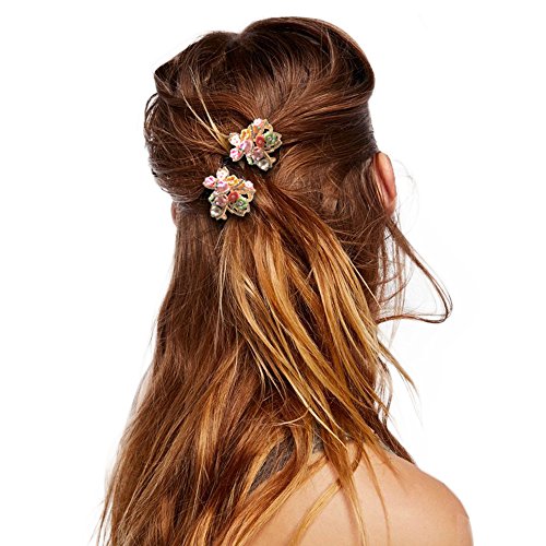 2 mini cvjetna kosa kandža Clip Grip metalna stezaljka Romantične slatke simpatične žene djevojke tinejdžeri