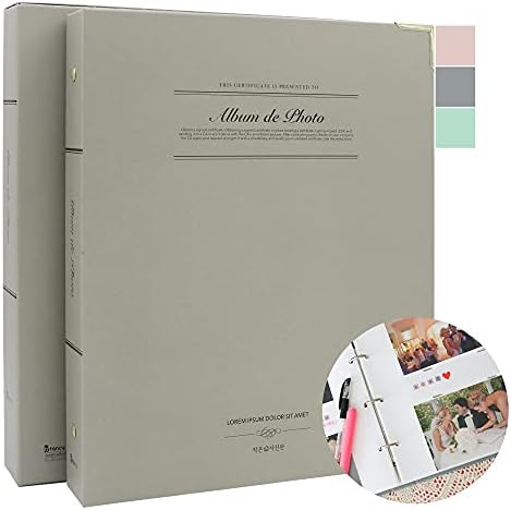 B Fancy 3-prsten Binder foto album sa tvrdom poklopcem i kućicom, 4x6 100 džepova, za obitelj, beba, putovanja, vjenčani poklon bež