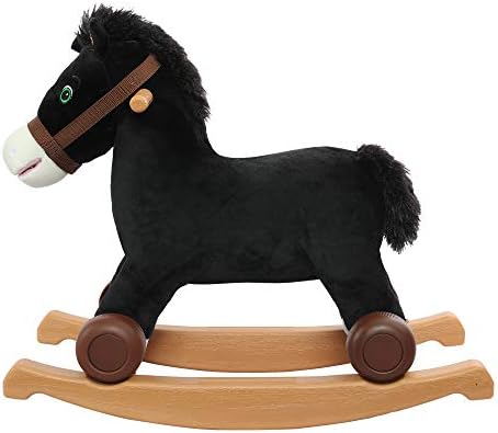 Rockin ' Rider Cocoa 2-u - 1 poni pliš Ride-On, Crni