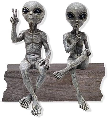 Alien Invasion Ledgers Loungers Mir & Tihi 10 H NFO vanzemaljski vrt Vantinski statue Figurini set - vanzemaljska siva