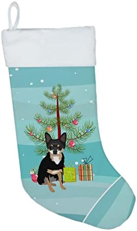 Caroline's bysures WDK2985CS Chihuahua Tricolor # 2 Božićne božićne čarape, kamin Viseće čarape Božićna sezona Party Decor Decor porodice ukrasi za odmor,