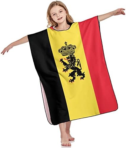 WEEDKEYCAT belgijska Zastava značka ručnik s kapuljačom za djecu meka kupka plišani ručnik s kapuljačom za pokrivanje bazena na plaži