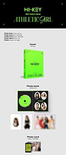 H1-ključ - Atletski album Girl + una narudžba Ograničeni poster + Bolsvos K-pop eBook, 1EA Bolsvos naljepnica za Toploader, fotokalete