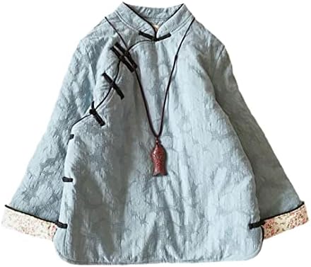 Jesenski i zimski književni stil ženske dugih rukava sa dugim pamučnim jaknom retro dugme Jacquard pamučna odjeća