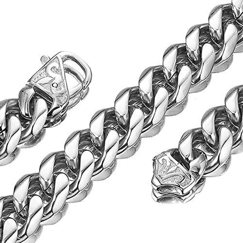 Inovativni nakit 12 / 15mm poliranje srebrni ivičnjak od nerđajućeg čelika kubanska lančana ogrlica Muški nakit,16-36