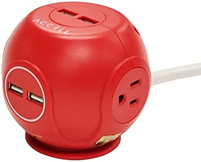 Accell Power Cutie-kompaktna zaštita od prenapona sa 3 540j AC utičnice zaštićene od prenapona i 4 USB-a porta za punjenje, 6ft kabl,