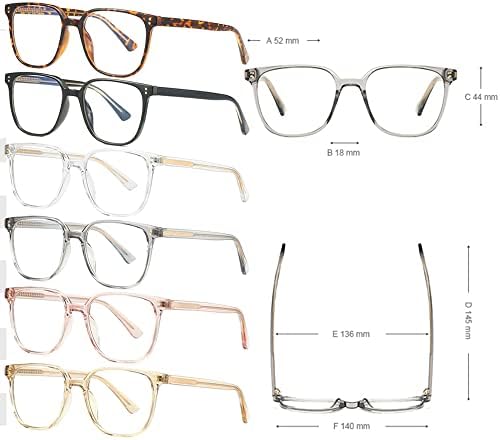 Resovio Square Prevelike naočale za čitanje za žene Okviri za naočale prozirni
