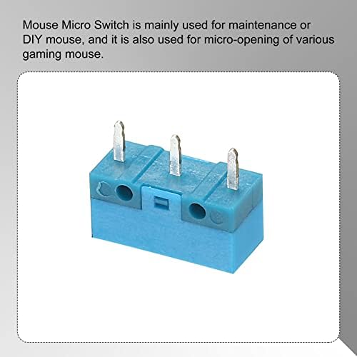 MECCANIXITY Mouse Micro Switch 0.78 N 8000w Time 3 pinovi Pink Toggle Shaft Blue Shell Micro Switches Repair Repair for Gaming Mouse