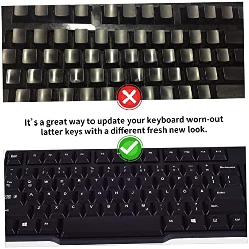 KUYYFDS Njemačka naljepnica za tastaturu slova zamjena crna pozadina netransparentni računarski Laptop 3kom poklopci tastature