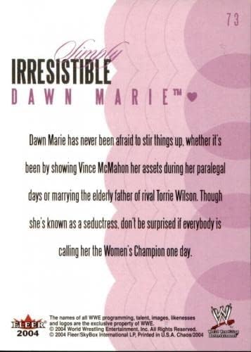 Dawn Marie potpisala 2004. fleer WWE CHAOS Jednostavno navodljivi karton 73 - autogramene karte za hrvanje